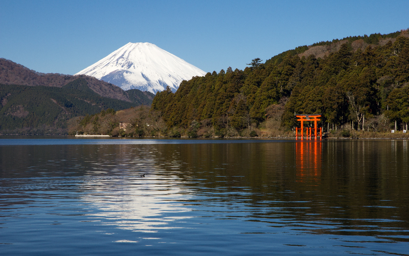 Volcanic area of Owakudani with sulphur fumes in Hakone, Japan